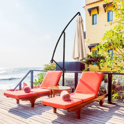 Costway 10FT Patio Offset Hanging Umbrella Easy Tilt Adjustment 8 Ribs Backyard BurgundyBeigeTanBlue 3 Costway 10FT Patio Offset Hanging Umbrella Easy Tilt Adjustment 8 Ribs Backyard BurgundyBeigeTanBlue