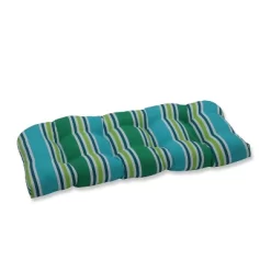 Aruba Stripe Wicker Outdoor Loveseat Cushion - Pillow Perfect -Outdoor Decoration Store GUEST 478f502d ab97 433e a24c 977c5f7c9881