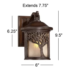 John Timberland Rustic Outdoor Wall Light Fixture Bronze 9 1/2" Tree Etched Glass Sconce For Exterior House Deck Patio Porch Lighting -Outdoor Decoration Store GUEST 47db4d78 4e02 43ab 9525 f52e12c48473