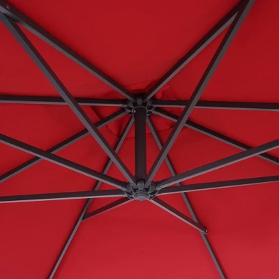 8.2' X 8.2' Square Patio Offset Deck Umbrellas With Cross Base - Wellfor 7 8.2' X 8.2' Square Patio Offset Deck Umbrellas With Cross Base - Wellfor - Image 5