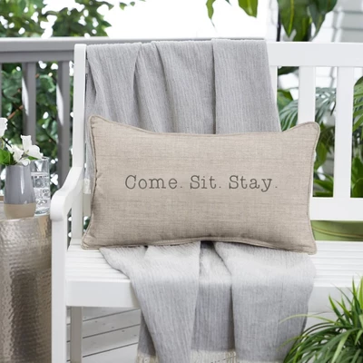 Indoor/Outdoor Come. Sit. Stay. Embroidered Lumbar Throw Pillow - Sorra Home 7 Indoor/Outdoor Come. Sit. Stay. Embroidered Lumbar Throw Pillow - Sorra Home - Image 5