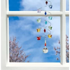 Woodstock Wind Chimes Woodstock Rainbow Makers Collection, Crystal Spiral, 10'' Rainbow Butterflies Small Ball Crystal Suncatcher CS21