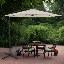 Northlight 10' Outdoor Patio Off-Set Umbrella With Crank And Tilt - Beige