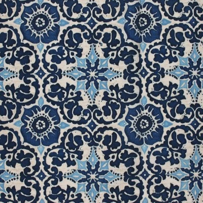 Indoor/Outdoor Woodblock Prism Blue Chaise Lounge Cushion - Pillow Perfect 4 Indoor/Outdoor Woodblock Prism Blue Chaise Lounge Cushion - Pillow Perfect - Image 2