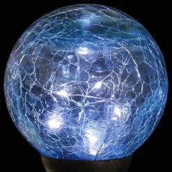 29.5" Crackle Glass Solar Ball And Beaded Stake Blue - Exhart 13 29.5" Crackle Glass Solar Ball And Beaded Stake Blue - Exhart -Outdoor Decoration Store GUEST 4b0401c2 08a5 449f b32f abd6ae344bd9