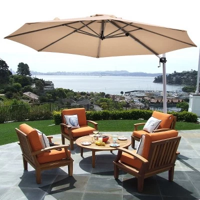 Costway 11' Patio Cantilever Offset Umbrella 360 Degrees Rotation Aluminum Tilt Base 11 Costway 11' Patio Cantilever Offset Umbrella 360 Degrees Rotation Aluminum Tilt Base - Image 9