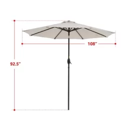 9' X 9' UV Protected Patio Umbrella With Crank And Push Button Tilt Beige - Wellfor -Outdoor Decoration Store GUEST 4d4d8191 fdf6 4201 abd4 d8d6f8e5bea7