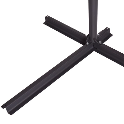 Costway 10' Hanging Solar LED Umbrella Patio Sun Shade Offset Market W/Base Burgundy 9 Costway 10' Hanging Solar LED Umbrella Patio Sun Shade Offset Market W/Base Burgundy - Image 7