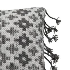 24x24 Inches Hand Woven Gray Polyester With Polyester Fill Pillow - Foreside Home & Garden