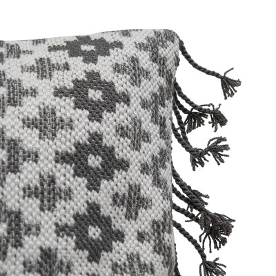 24x24 Inches Hand Woven Gray Polyester With Polyester Fill Pillow - Foreside Home & Garden 3 24x24 Inches Hand Woven Gray Polyester With Polyester Fill Pillow - Foreside Home & Garden