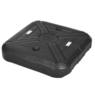 Outsunny Cantilever Patio Umbrella Base With Wheels, Sand, Or Water Filled Offset Umbrella Stand Weights With Cross Base, Black 5 Outsunny Cantilever Patio Umbrella Base With Wheels, Sand, Or Water Filled Offset Umbrella Stand Weights With Cross Base, Black - Image 3