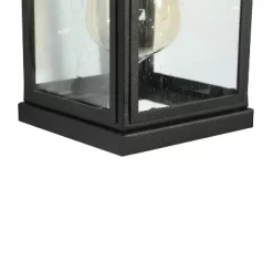 12" Metal/Seeded Glass Square Outdoor Wall Light Matte Black - LNC -Outdoor Decoration Store GUEST 51535363 abb0 42bf 9d4a f600d02f7400