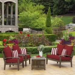 Arden Selections 16" X 16" Outdoor Decorative Throw Pillow Cabana Stripe Ruby -Outdoor Decoration Store GUEST 52dc7ae6 2975 4d74 803c 415a74c15834