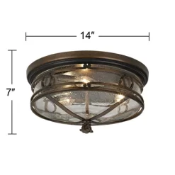 John Timberland Beverly Drive Rustic Flush Mount Outdoor Ceiling Light Bronze 7" Clear Seedy Glass For Post Exterior Barn Deck House Porch Yard Patio -Outdoor Decoration Store GUEST 538b1e1e f388 4a51 ad69 b1c007a4cdce