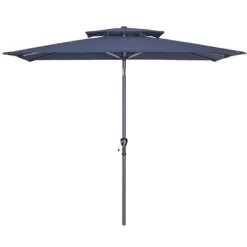 Crestlive Products 6.5'x10' Rectangular Double Top Aluminum Pole Market Umbrella With Crank System & Push Button Tilt -Outdoor Decoration Store GUEST 538f972e 25c4 4c92 b4f0 c220e1d3dd38