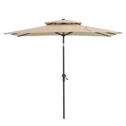 Crestlive Products 6.5'x10' Rectangular Double Top Aluminum Pole Market Umbrella With Crank System & Push Button Tilt -Outdoor Decoration Store GUEST 55ee5c3c d8fa 4b26 822d 380daee32341