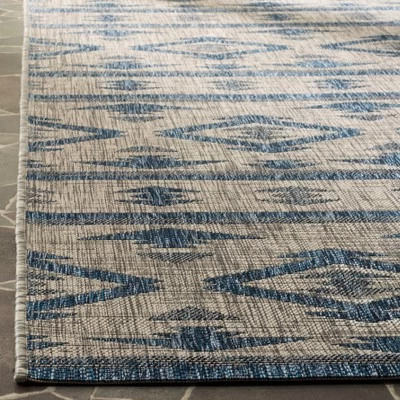 Yarrow Outdoor Rug Navy/Gray - Safavieh 4 Yarrow Outdoor Rug Navy/Gray - Safavieh - Image 2