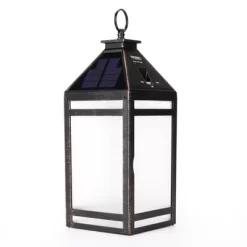 Solar Portable Hanging Outdoor Lantern Black - Techko Maid