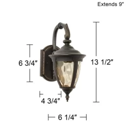 John Timberland Rustic Industrial Outdoor Wall Light Fixture Bronze Metal 13 1/2" Glass Wet Rated For Exterior House Patio Home -Outdoor Decoration Store GUEST 5887038f d6d0 46ab 92d6 842b7e8df347