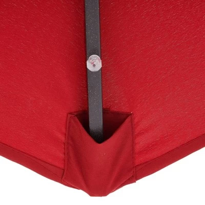 9' X 9' Solar LED Patio Umbrella With Tilt Adjustment And Crank Lift Red - Wellfor 7 9' X 9' Solar LED Patio Umbrella With Tilt Adjustment And Crank Lift Red - Wellfor - Image 5