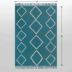 5' X 7' Soft Moroccan Tapestry With Double Knot Fringe Woven Outdoor Rug Teal - Opalhouse™ 9 5' X 7' Soft Moroccan Tapestry With Double Knot Fringe Woven Outdoor Rug Teal - Opalhouse™ -Outdoor Decoration Store GUEST 59e527ba 7512 4b3c 92ea 0b2f51cfc486