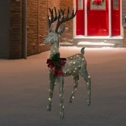Northlight 48" Pre-Lit LED Champagne Deer Outdoor Christmas Decoration