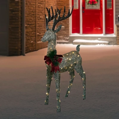 Northlight 48" Pre-Lit LED Champagne Deer Outdoor Christmas Decoration 3 Northlight 48" Pre-Lit LED Champagne Deer Outdoor Christmas Decoration