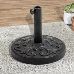 28.83lbs Patio Market Umbrella Circular Base Holder Filled With Concrete/Cement - Crestlive Products