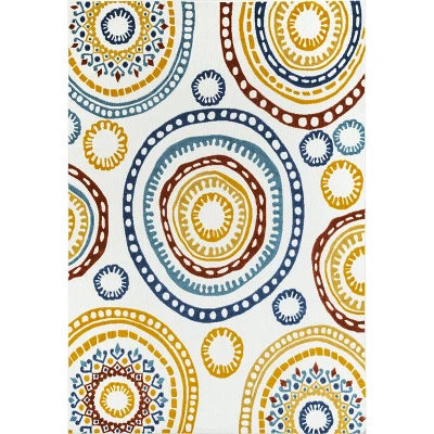 NuLOOM Micki Intricate Circles Indoor/Outdoor Patio Area Rug 11 NuLOOM Micki Intricate Circles Indoor/Outdoor Patio Area Rug - Image 9