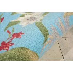 Waverly Un & Shade "Wailea Coast" Aqua Indoor/Outdoor Area Rug By Nourison -Outdoor Decoration Store GUEST 611868db a2f4 49f5 8649 f86a9a346952