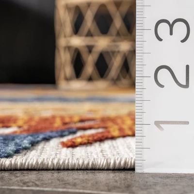 NuLOOM Flor Multi Tropical Leaves Indoor/Outdoor Patio Area Rug 4 NuLOOM Flor Multi Tropical Leaves Indoor/Outdoor Patio Area Rug - Image 2