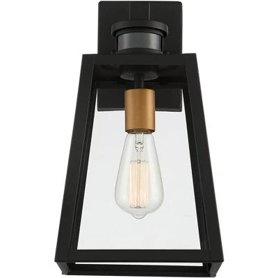 John Timberland Arrington Modern Outdoor Wall Light Fixtures Set Of 2 Black Motion Sensor 14 3/4" Clear Glass For Post Exterior Barn Deck House Porch 5 John Timberland Arrington Modern Outdoor Wall Light Fixtures Set Of 2 Black Motion Sensor 14 3/4" Clear Glass For Post Exterior Barn Deck House Porch - Image 3