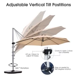 Costway 11' Patio Cantilever Offset Umbrella 360 Degrees Rotation Aluminum Tilt Base 19 Costway 11' Patio Cantilever Offset Umbrella 360 Degrees Rotation Aluminum Tilt Base -Outdoor Decoration Store GUEST 62757d9e 77a6 4764 a317 301b6fba3b89