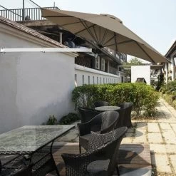 Costway 8ft Wall-Mounted Umbrella Telescopic Folding Tilt Sun Shade TanTurquoise -Outdoor Decoration Store GUEST 632f6fb4 6a4e 4529 baf2 4f2f5a53392e