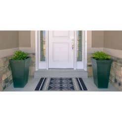 Lyerly Washable Outdoor Rug Navy/Ivory - Linon