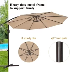 Costway 10FT Patio Offset Hanging Umbrella Easy Tilt Adjustment 8 Ribs Backyard BurgundyBeigeTanBlue 19 Costway 10FT Patio Offset Hanging Umbrella Easy Tilt Adjustment 8 Ribs Backyard BurgundyBeigeTanBlue -Outdoor Decoration Store GUEST 64d29d55 2b6a 46c2 a62f 8e7f4f9b699c