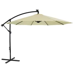 Sunnydaze Decor Sunnydaze Outdoor Steel Cantilever Offset Patio Umbrella With Solar LED Lights, Air Vent, Crank, And Base - 9' -Outdoor Decoration Store GUEST 65dc11b6 8fe8 4f79 aa6d 519265f79752