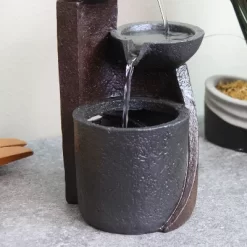 Sunnydaze Decor Sunnydaze Indoor Home Decorative Resin 3-Tier Descending Bowls Tabletop Water Fountain - 9" - Dark Brown -Outdoor Decoration Store GUEST 66fb4896 3bd4 4c4c 88f9 64554837ac8d