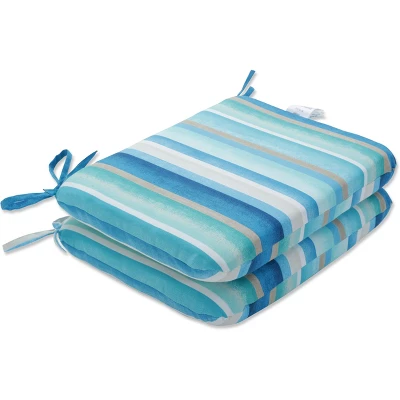 Set Of 2 Outdoor/Indoor Rounded Corners Seat Cushions Dina - Pillow Perfect 8 Set Of 2 Outdoor/Indoor Rounded Corners Seat Cushions Dina - Pillow Perfect - Image 6