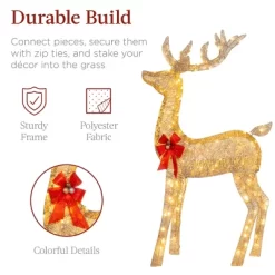 Best Choice Products 3-Piece Lighted Christmas Deer Set Outdoor Yard Decoration With 360 LED Lights, Stakes -Outdoor Decoration Store GUEST 67bdf723 f8f8 4bc6 ac5e cb496034d1cf