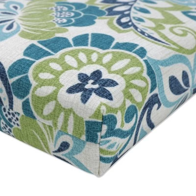 Zoe Mallard Outdoor Bench Cushion Blue - Pillow Perfect 3 Zoe Mallard Outdoor Bench Cushion Blue - Pillow Perfect