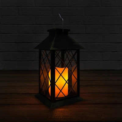 Hastings Home Solar Powered LED Lantern - Antique Bronze 5 Hastings Home Solar Powered LED Lantern - Antique Bronze - Image 3