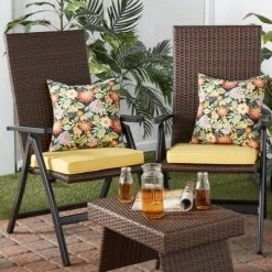 Set Of 2 Jungle Floral Outdoor Square Throw Pillows - Kensington Garden -Outdoor Decoration Store GUEST 68c46501 b695 477a a263 e3529f1cdbad