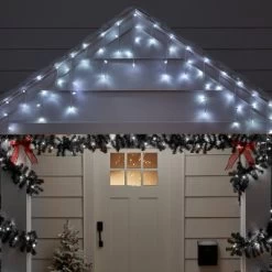 70ct LED Christmas Icicle Lights Cool White With White Wire - Wondershop™
