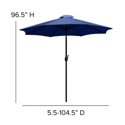 Merrick Lane 9' Round UV Resistant Outdoor Patio Umbrella With Height Lever And 33° Push Button Tilt -Outdoor Decoration Store GUEST 69bdfda5 76f1 41b2 9f7b 28cf21229749