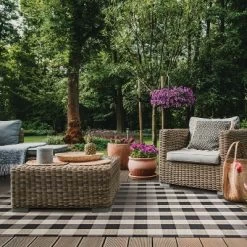6' X 8' Gingham Outdoor Rug Black/Taupe - Foss Floors -Outdoor Decoration Store GUEST 6a2ee448 87ce 4105 acf5 31831e0f735d