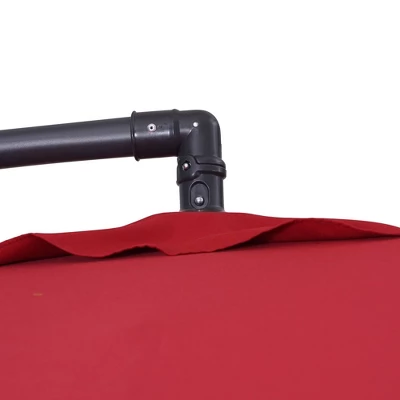 8.2' X 8.2' Square Patio Offset Deck Umbrellas With Cross Base - Wellfor 8 8.2' X 8.2' Square Patio Offset Deck Umbrellas With Cross Base - Wellfor - Image 6