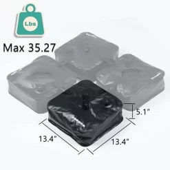 Aoodor Umbrella Weight Bag Water Fillable For Patio Umbrella Square Base 4-Piece - Black