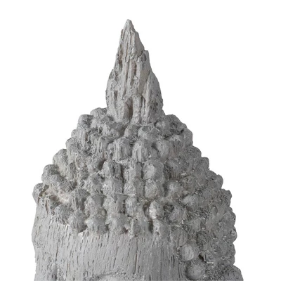 A&B Home Outdoor Decor 12" Meditating Buddha Head Sculpture - Gray 3 A&B Home Outdoor Decor 12" Meditating Buddha Head Sculpture - Gray