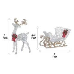 NOMA Pre Lit Pure White LED Light Up 2 Piece Reindeer And Sleigh Indoor And Outdoor Holiday Lawn Decoration Set -Outdoor Decoration Store GUEST 6d06397c 790e 4dd8 93c4 5559fa3f9cd0